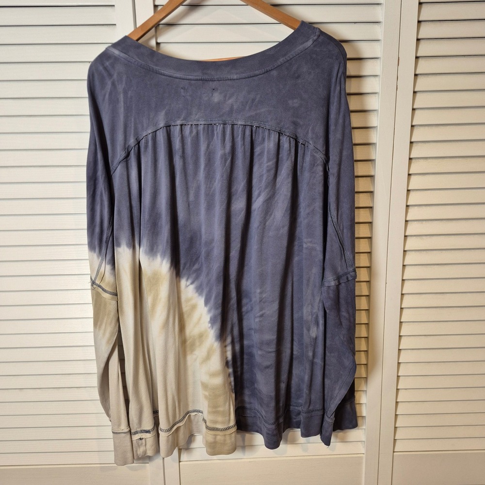 Kelly‎ Renee XXL Tie Dye Tunic Top Blue White Long Sleeve Boho Lounge Oversize - Picture 8 of 8
